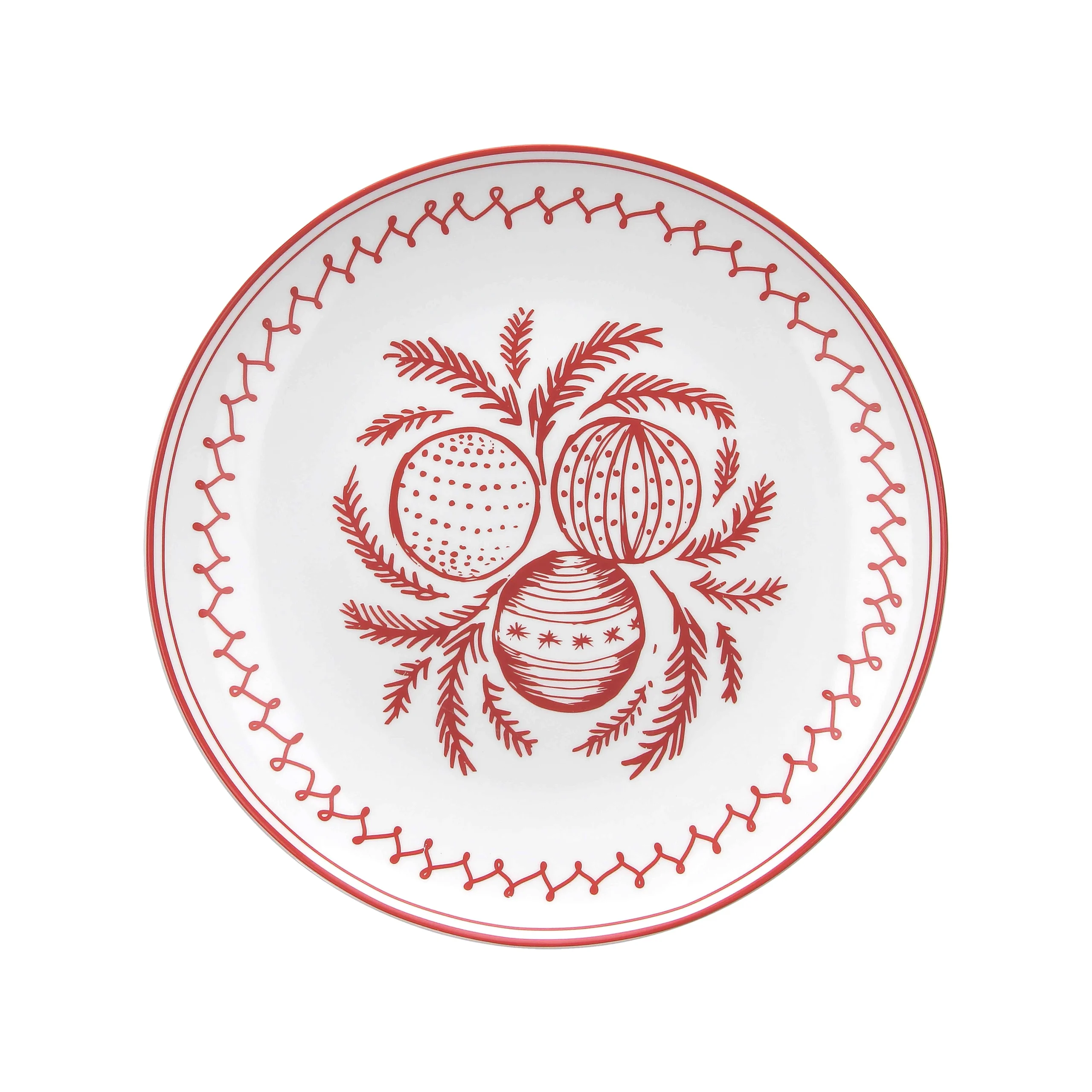 Tognana Piatto Panettone Natale Ball Christmas Red XMas D 31 Cm