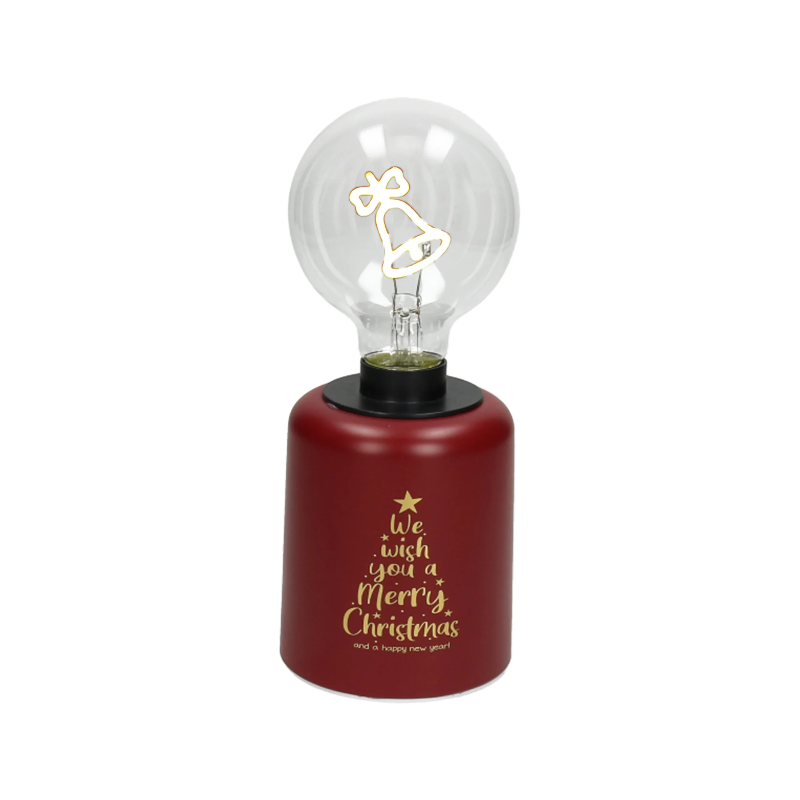 Tognana Lampada Campana Natale con Led H 21 Cm Christmas Lamp Rosso