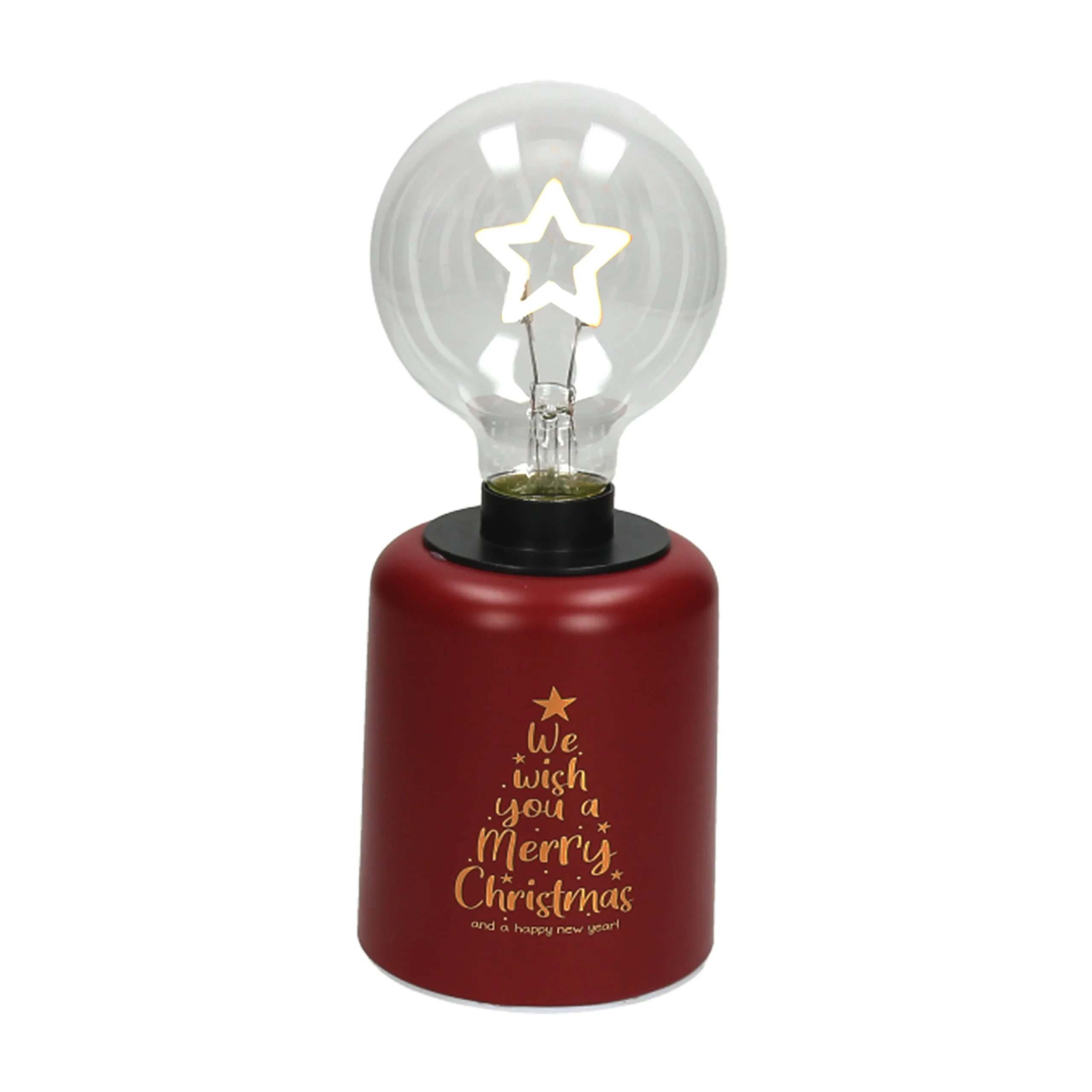 Tognana Lampada Stella Natale con Led H 21 Cm Christmas Lamp Rosso