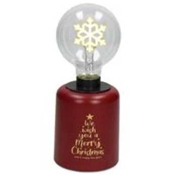 Tognana Lampada Fiocco Natale con Led H 21 Cm Christmas Lamp Rosso