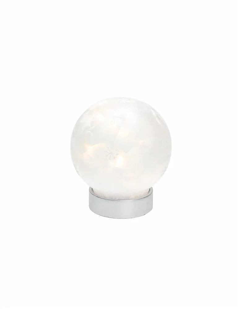 Tognana Sfera Natale con Led D 12 Cm Christmas White Vetro Bianco