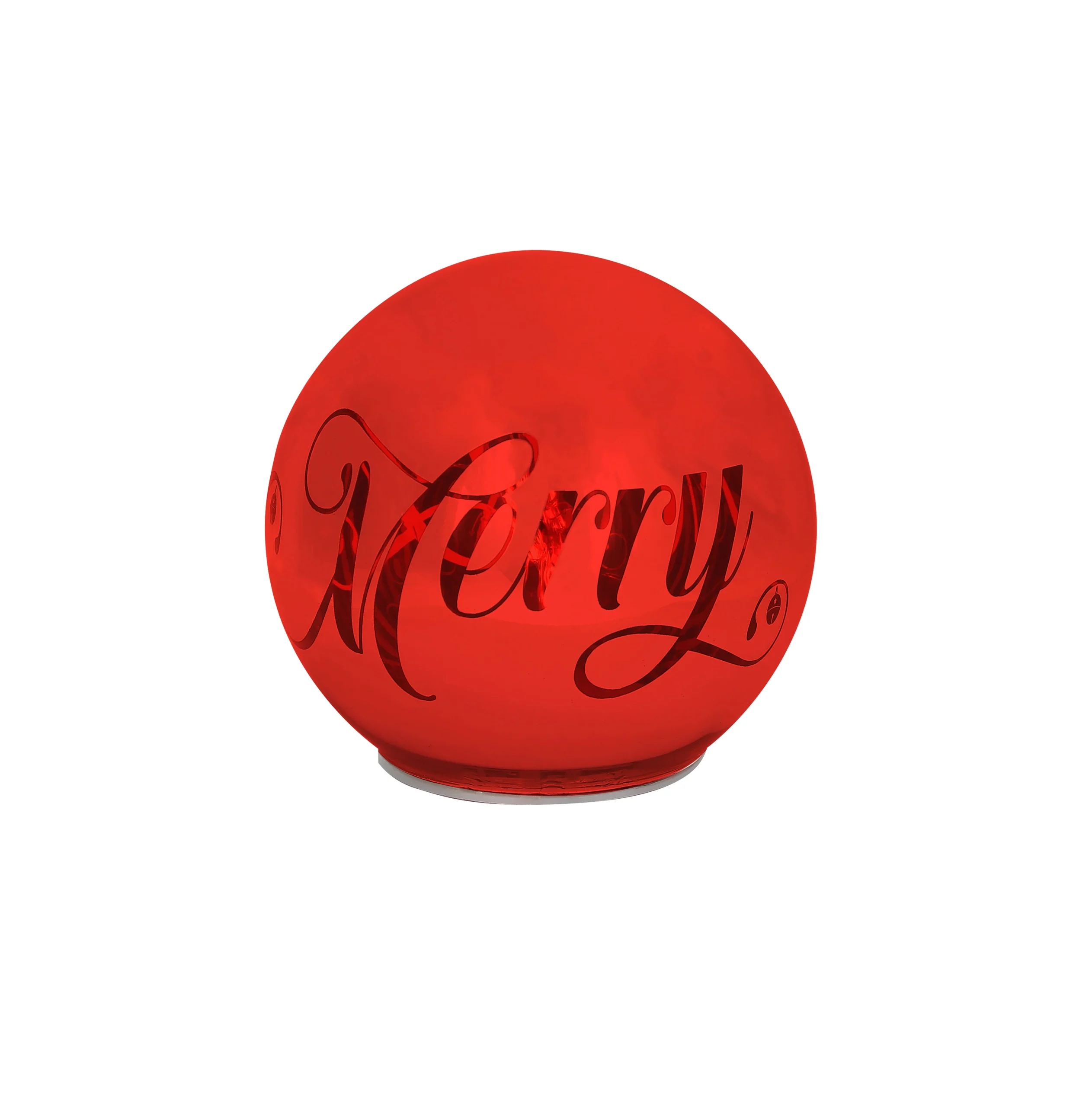 Tognana Sfera Natale con Led D 15 Cm Christmas Mirror Red Vetro Rosso