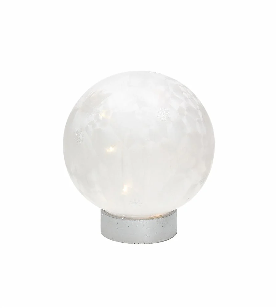 Tognana Sfera Natale con Led D 18 Cm Christmas White Vetro Bianco