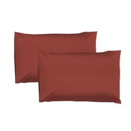 SET 2 FEDERE ARGILLA BRUCIATA 100% COTONE 50X80 CM