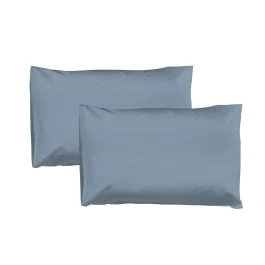 SET 2 FEDERE AZZURRO POLVERE 100% COTONE 50X80 CM