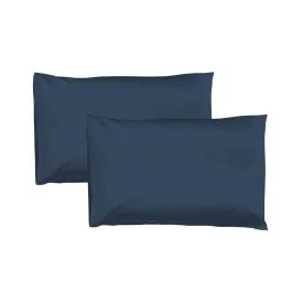 SET 2 FEDERE BLU PROFONDO 100% COTONE 50X80 CM