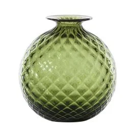 VASO MONOFIORE BALLOTON D.21,5 CM VERDE MELA FILO ROSSO H.24,5 CM