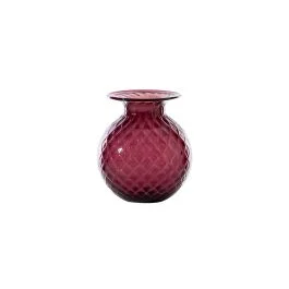 VASO BALLOTON FIORI D.11 CM VIOLA-ROSSO H.13 CM