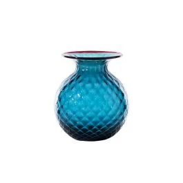 VASO BALLOTON FIORI D.14 CM ORIZZONTE-ROSSO H.16,5 CM