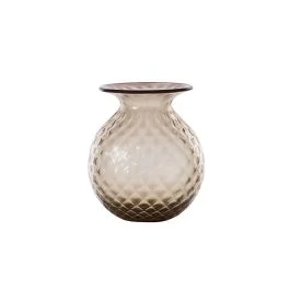 VASO BALLOTON FIORI D.14 CM MOKA-ROSSO H.16,5 CM