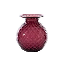 VASO BALLOTON FIORI D.18 CM VIOLA-ROSSO H.21,3 CM