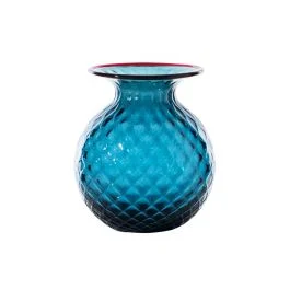 VASO BALLOTON FIORI D.18 CM ORIZZONTE-ROSSO H.21,3 CM