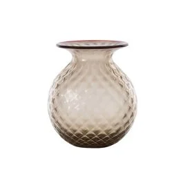 VASO BALLOTON FIORI D.18 CM MOKA-ROSSO H.21,3 CM