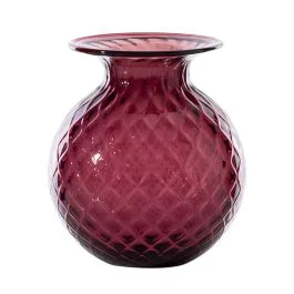 VASO BALLOTON FIORI D.21 CM VIOLA-ROSSO H.24 CM