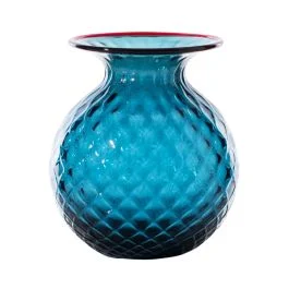 VASO BALLOTON FIORI D.21 CM ORIZZONTE-ROSSO H.24 CM