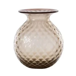 VASO BALLOTON FIORI D.21 CM MOKA-ROSSO H.24 CM