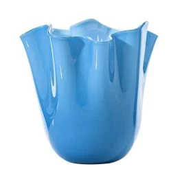 VASO FAZZOLETTO OPALINO D.23 ACQUAMARE H.31 CM