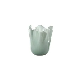 VASO FAZZOLETTO D.13,5 CM VERDE RIO-LATTIMO H.13,5 CM