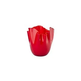 VASO FAZZOLETTO OPALINO D.13,5 CM ROSSO H.13,5 CM