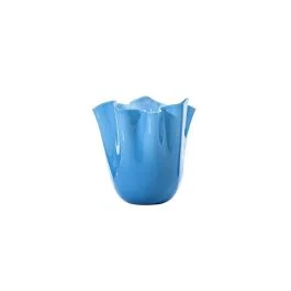 VASO FAZZOLETTO OPALINO D.13,5 CM ACQUAMARE H.13,5 CM