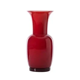 VASO OPALINO D.20 CM ROSSO-LATTIMO H.42 CM