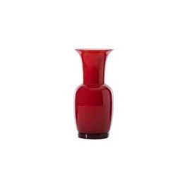 VASO OPALINO D.14 ROSSO-LATTIMO H.30 CM