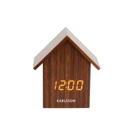 HOUSE OROLOGIO SVEGLIA A LED LEGNO SCURO