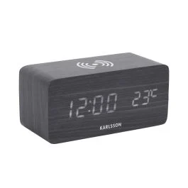 BLOCK OROLOGIO SVEGLIA CON CARICATORE WIRELESS SMARTPHONE NERO