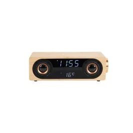 CLASSIC BT SPEAKER RADIO SVEGLIA BAMBOO CON CARICATORE WIRELESS