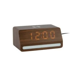 RETRO SVEGLIA CON LUCE LED LEGNO SCURO