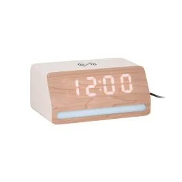RETRO SVEGLIA CON LUCE LED LEGNO CHIARO