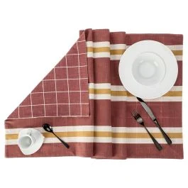 KARIN STRISCIA DOUBLE 50X140 100% COTONE BORDEAUX