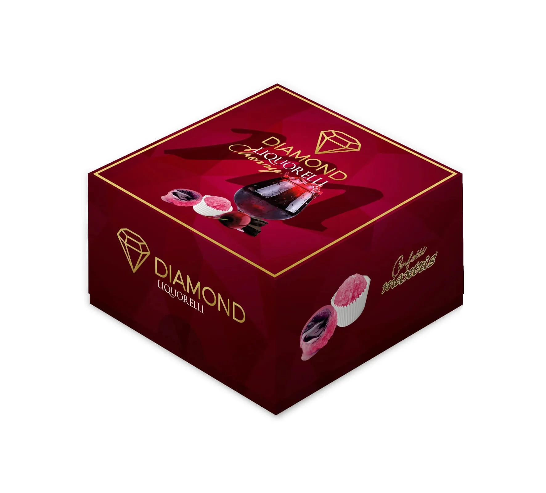 Maxtris Diamond Liquorelli Cherry  con Cioccolato Bianco 500 Gr