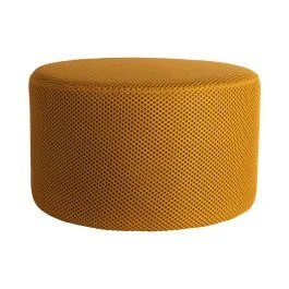 RETRO MESH POUF TONDO GIALLO ACCESO