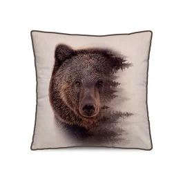CUSCINO IN VELLUTO ORSO BRUNO 70X70 CM