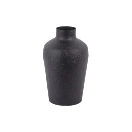 BOAZ VASO H. 27 CM FERRO TESTURIZZATO NERO