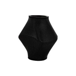 TWISTED RIB VASO H. 20 CM NERO