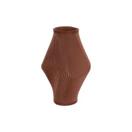 TWISTED RIB VASO H. 30 CM MARRONE CALDO