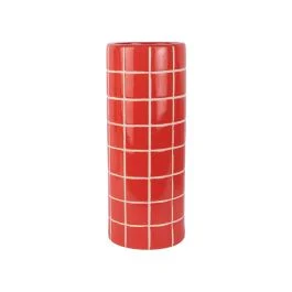 RETRO TILES VASO TONDO GRANDE ROSSO SCARLATTO