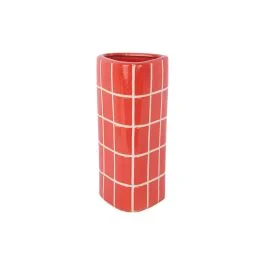 RETRO TILES VASO TRIANGOLARE MEDIO ROSSO SCARLATTO