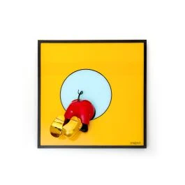 BE BRAVE QUADRO 40X40 CM GIALLO