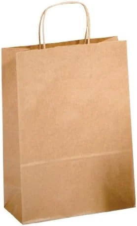 Saul Sadoch Conf. 25 Pz x Buste in carta con manico ritorto avana 22x10x27 cm