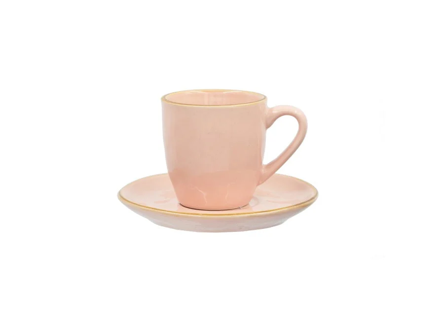 ROSE & TULIPANI Concerto Rosa Cipria Tazza Caffè con Piattino