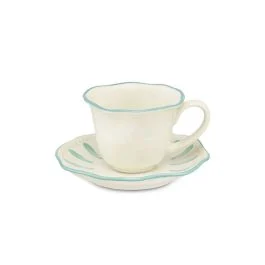 DOMITILLA VERDE ACQUA TAZZA CAFFE CON PIATTINO