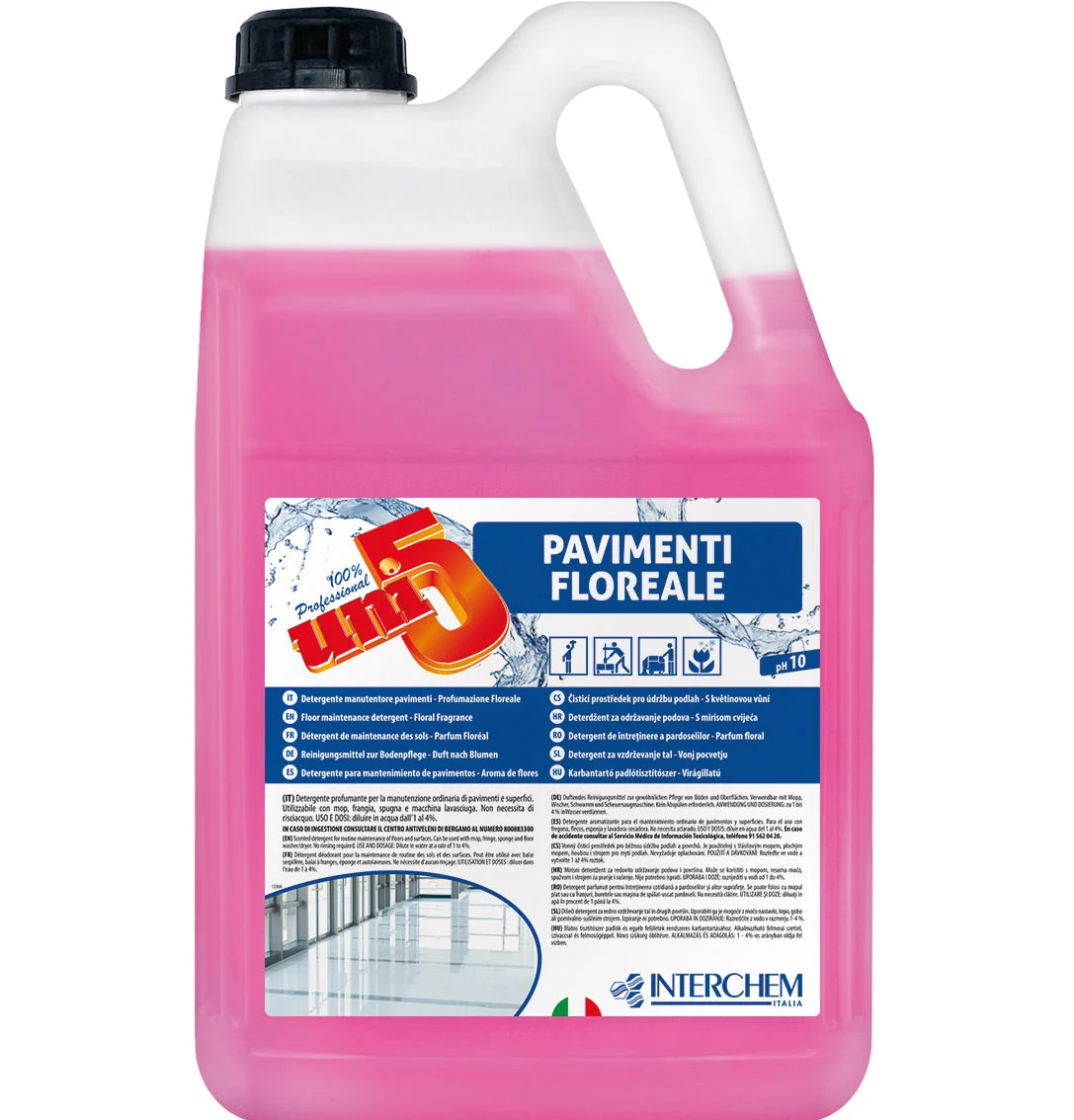Interchem Italia Uni5 Detergente Pavimenti Floreale 5 Kg