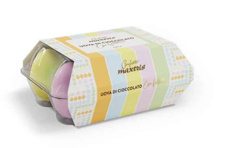 Maxtris Confezione Uova Gallina Confettate 240 Gr 6 Pz Colorate