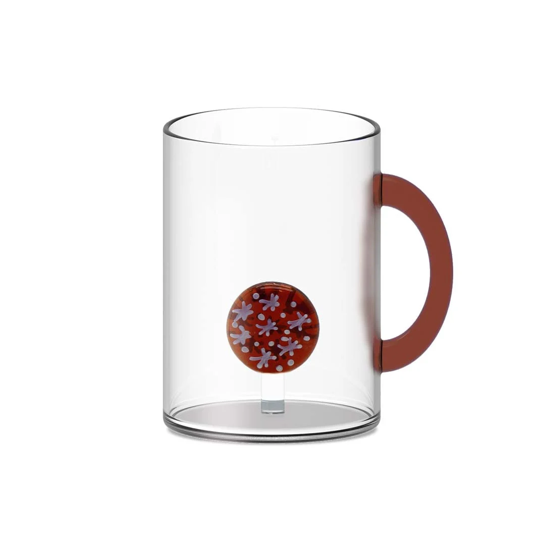 WD LifeStyle Tazza Vetro Borosilicato Cc 420 ml Decoro Biscotto
