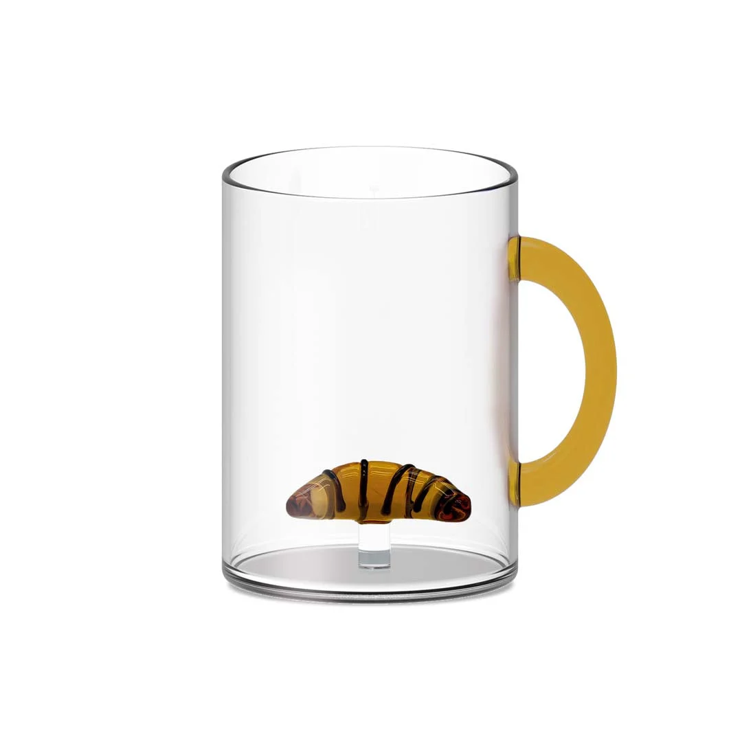 WD LifeStyle Tazza Vetro Borosilicato Cc 420 ml Decoro Brioches