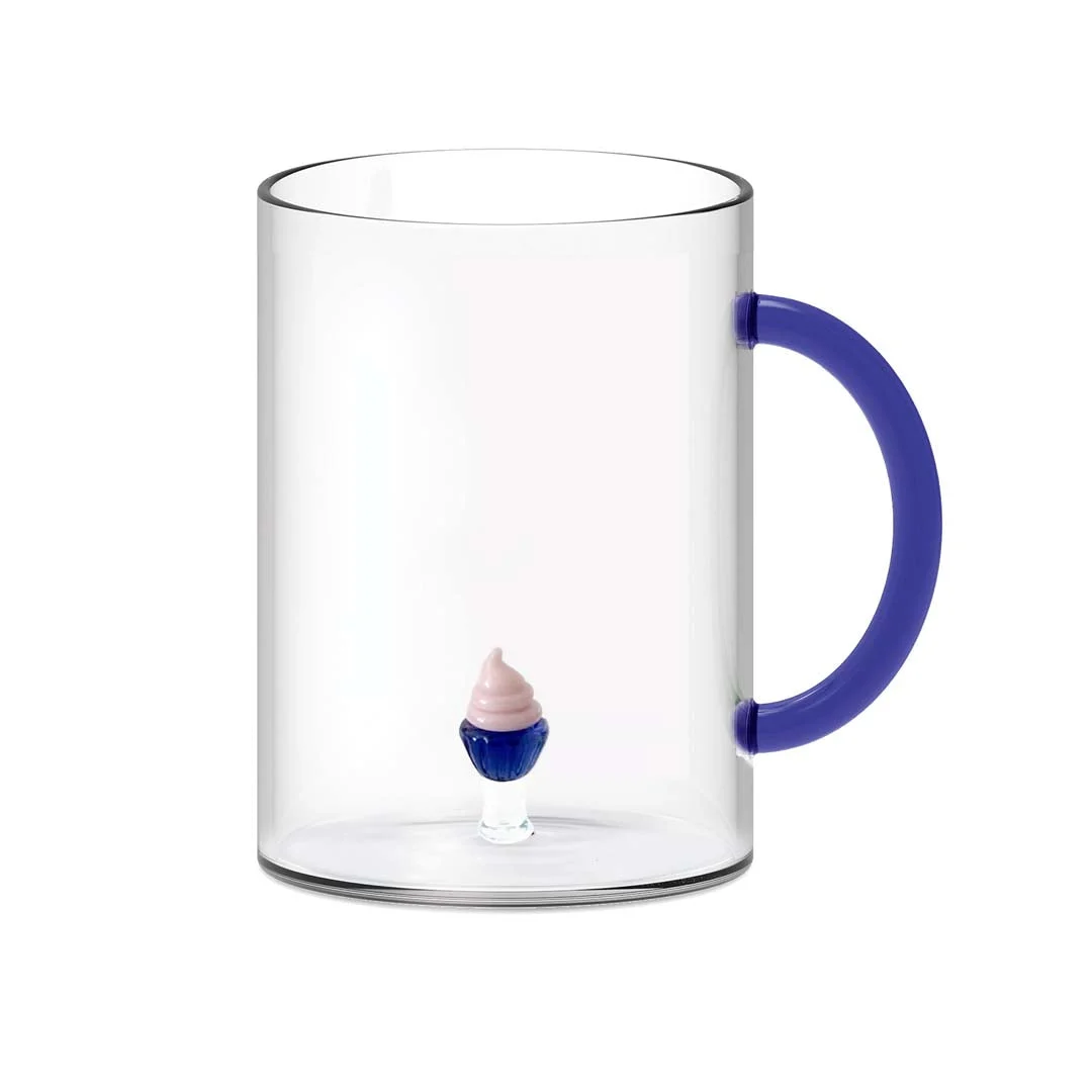 WD LifeStyle Tazza Vetro Borosilicato Cc 420 ml Decoro Cupcake