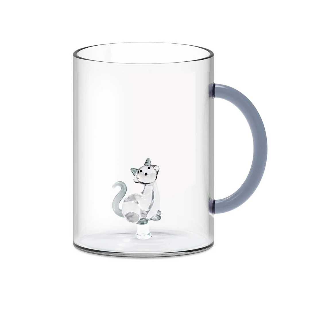WD LifeStyle Tazza Vetro Borosilicato Cc 420 ml Decoro Gatto
